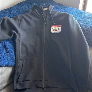 Black Lightweight Zip-Up Jacket with Standing Collar